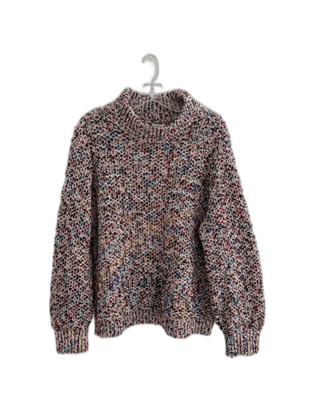 Caslon Chunky Textured Knit Sweater Multicolor Confetti Yarn Cozy Oversized 2X